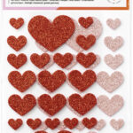 Folia Foam Glitter Stickers Hartjes Liefde