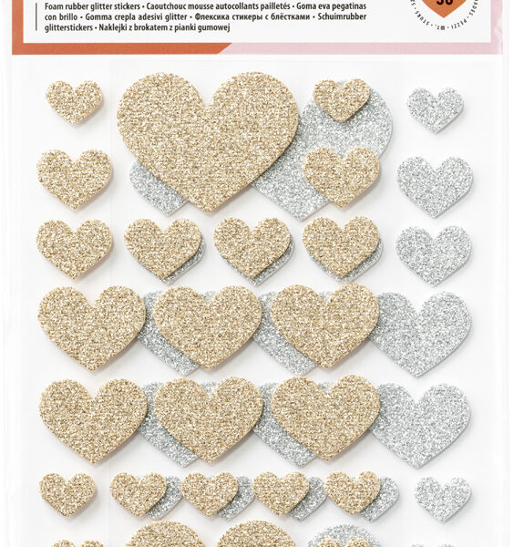 Folia Foam Rubber Glitter Stickers Harten Klassiek