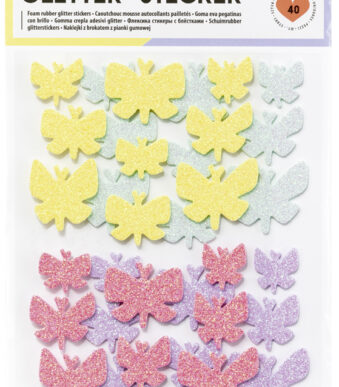 folia Foam Rubber Glitter Stickers VLINDERS