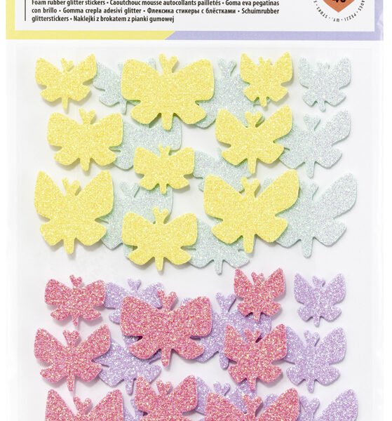 folia Foam Rubber Glitter Stickers VLINDERS