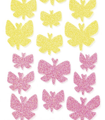 folia Foam Rubber Glitter Stickers VLINDERS