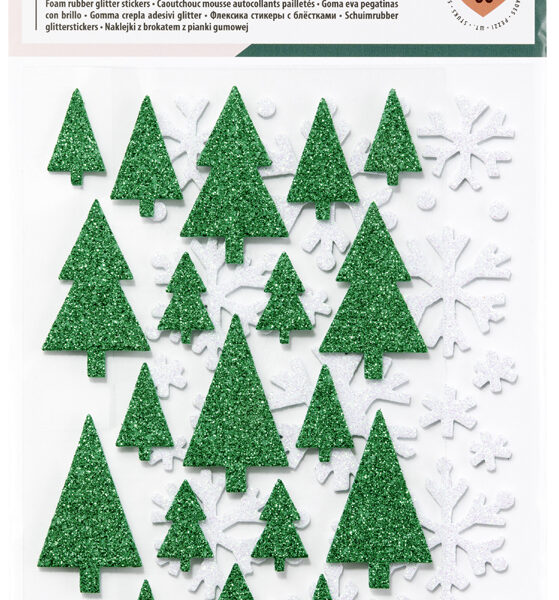 folia Schuimrubber Glitter Stickers KERST