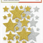 folia Schuimrubber Glitterstickers Sterren Klassiek