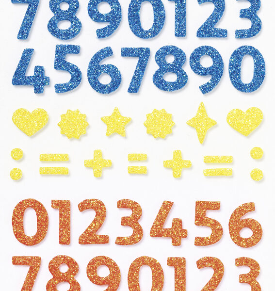 Folia Foam Rubber Glitter Stickers CIJFERS