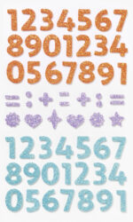 Folia Foam Rubber Glitter Stickers CIJFERS
