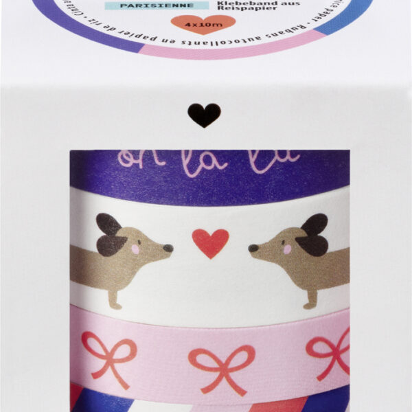 folia Decoratieve washi tape 'PARISIENNE', set van 4