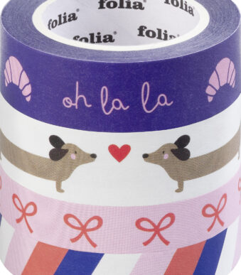 folia Decoratieve washi tape 'PARISIENNE', set van 4