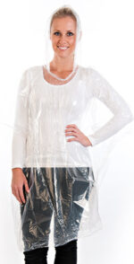 Regenponcho van polyethyleen, transparant