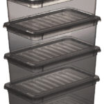 Keeeper opbergboxenset 'bea', 4x 5,6 liter, kristalgrijs