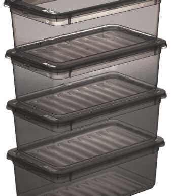 Keeeper opbergboxenset 'bea', 4x 5,6 liter, kristalgrijs