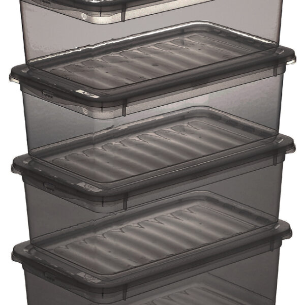 Keeeper opbergboxenset 'bea', 4x 5,6 liter, kristalgrijs