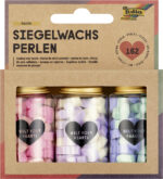 folia Lakzegel parels PASTEL, 3 doosjes, gesorteerde kleuren
