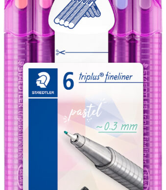 STAEDTLER Fineliner triplus pastel, etui met 6 stuks