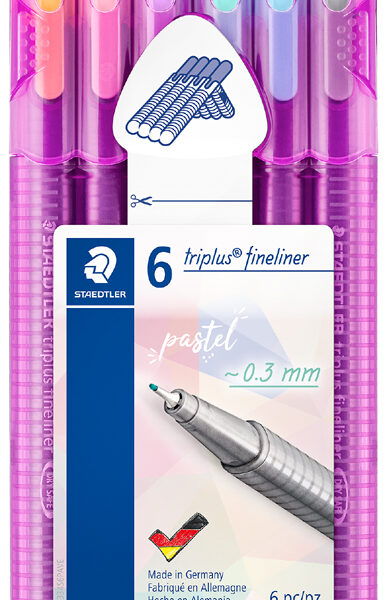 STAEDTLER Fineliner triplus pastel, etui met 6 stuks