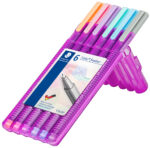 STAEDTLER Fineliner triplus pastel, etui met 6 stuks