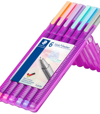 STAEDTLER Fineliner triplus pastel, etui met 6 stuks