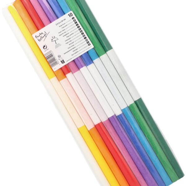 PAPSTAR Crêpepapier rollen, 500 mm x 2,5 m, gesorteerd