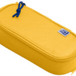 Oxford pennenetui, polyester, ovaal, geel