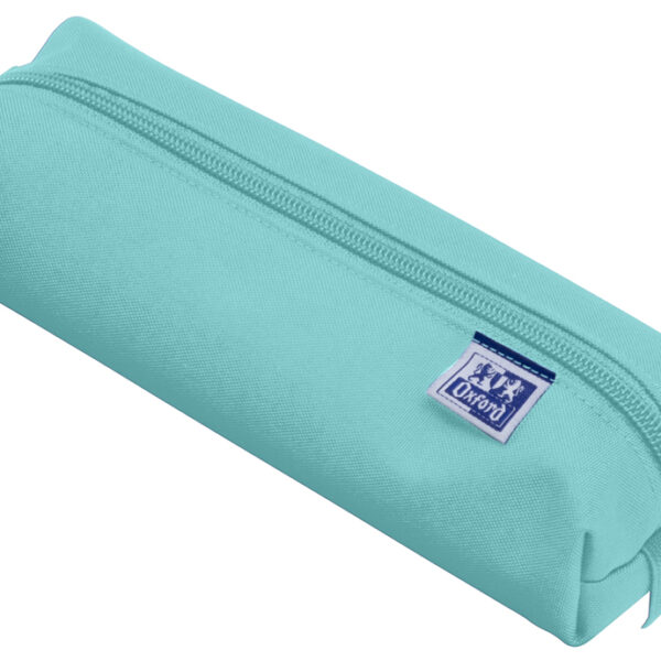 Oxford pennenetui, polyester, rechthoekig, klein, aquablauw.