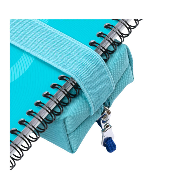 Oxford pennenetui, polyester, rechthoekig, klein, aquablauw.