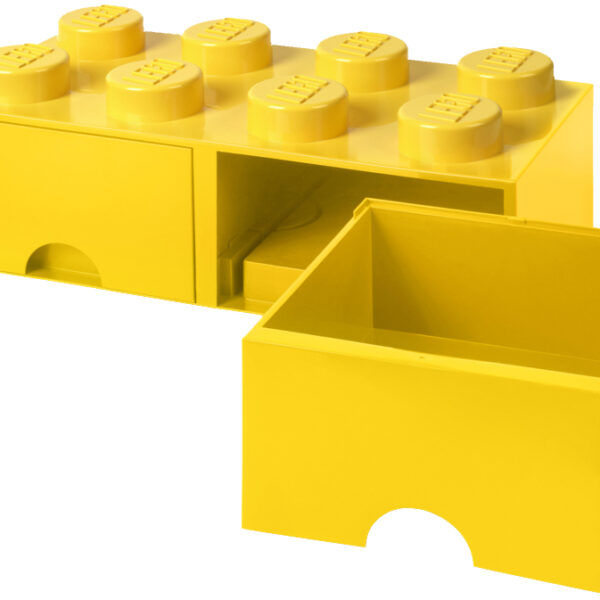 LEGO Opbergdoos Storage Brick Drawer 8 met 2 lades, geel