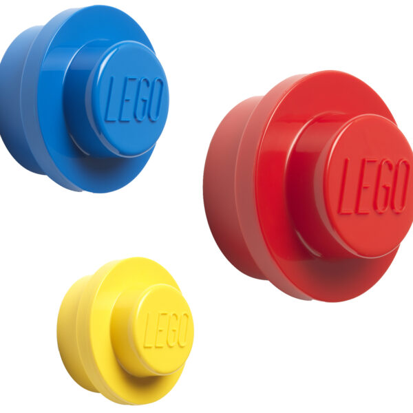 LEGO Wandkapstok set, geel/blauw/rood