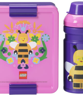 LEGO Drinkfles + Broodtrommel Lunchset Bij, paars