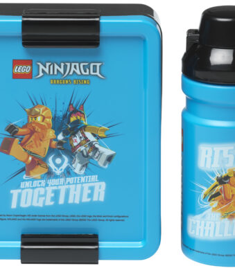 LEGO Ninjago lunchset met drinkfles en broodtrommel, blauw/zwart