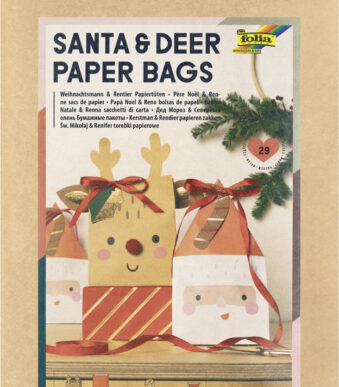 Folia knutselset cadeauzakjes 'Santa & Deer' voor Kerstmis