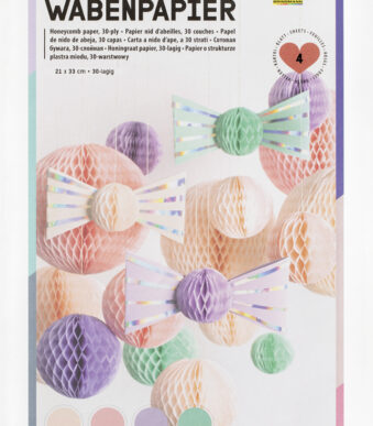 folia Honingraatpapier PASTEL, 30-laags, 210 x 330 mm, waterbestendig