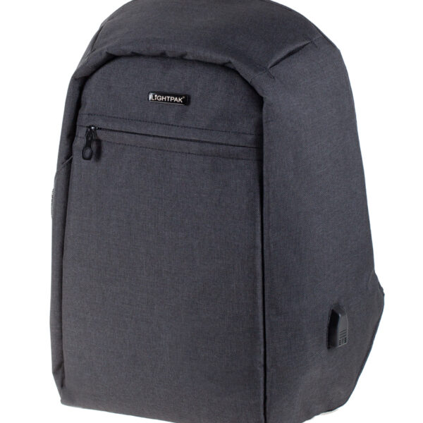 Rugzak met USB-oplaadpoort, antracietkleur