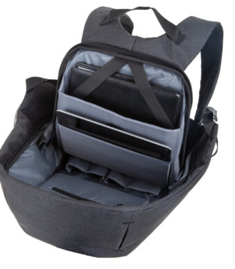 Rugzak met USB-oplaadpoort, antracietkleur