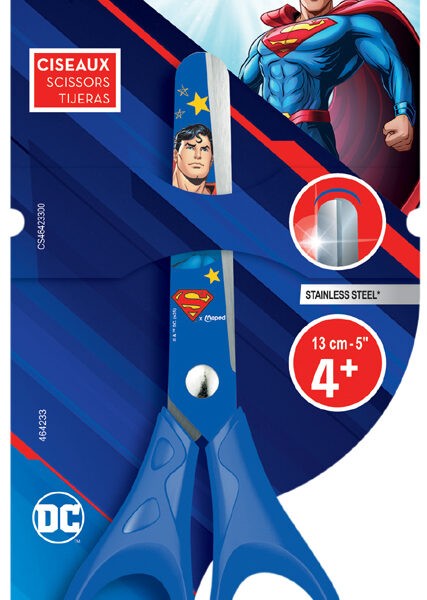 Maped Superman kinderschaar, rond, 130 mm, blauw