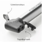 Compacte fietspomp van aluminium, inclusief reparatieset.