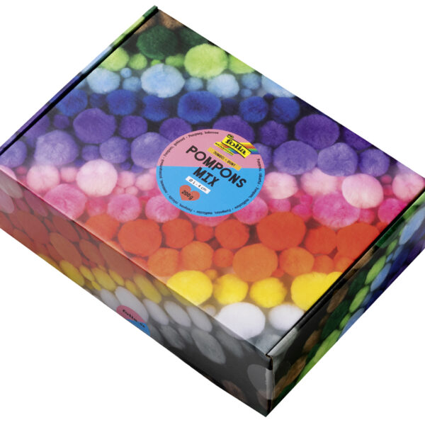 folia Pompons-mix gekleurd Jumbobox, 200 g, gesorteerd