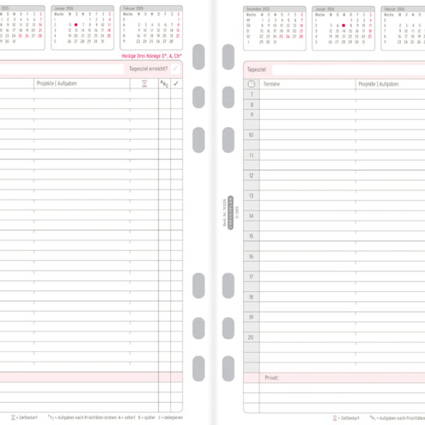 CHRONOPLAN Dagplanner 2026, 1 dag per pagina, A5-formaat