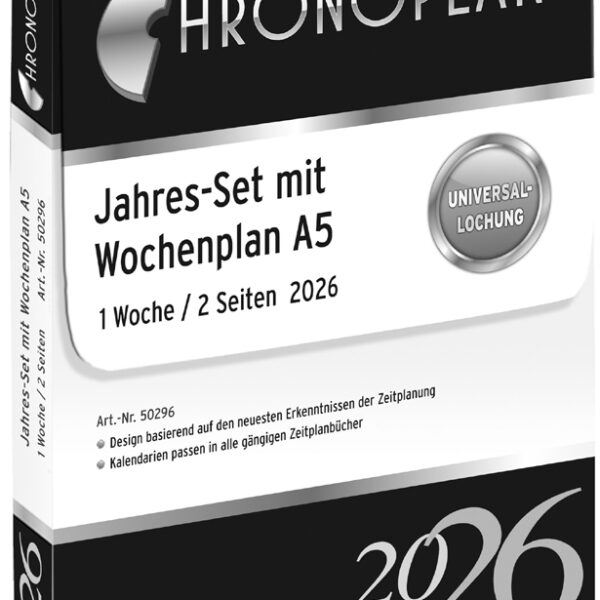 CHRONOPLAN Jaarset Weekplanner 2026, A5-formaat