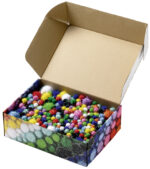 Folia Pompons mix glitter XL box, 300 g, gesorteerd