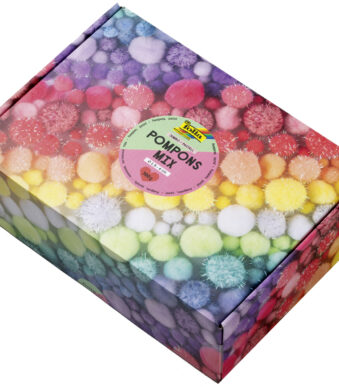 Folia Pompons Mix Pastel Jumbobox 300 gram gesorteerd