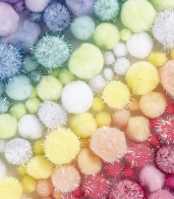 Folia Pompons Mix Pastel Jumbobox 300 gram gesorteerd