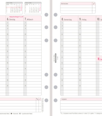 CHRONOPLAN Weekplanner 2026, 1 week/2 pagina's, Midi, Kolommen