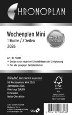 CHRONOPLAN Weekplanner 2026, 1 week/2 pagina's, Mini, Lijn