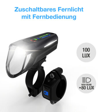 FISCHER fiets LED-voorlicht met grootlicht, 100 Lux