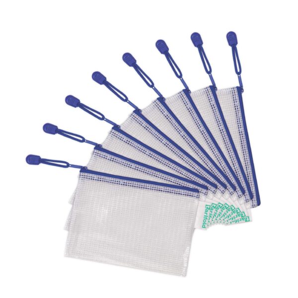Heuptas rijgkoord ZIPPER, formaat A6, blauw.
