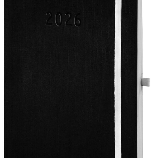 CHRONOPLAN Agenda 'Black & White' 2026, A5, zwart