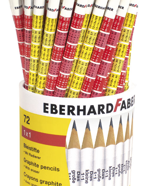 EBERHARD FABER Potlood 1 x 1, met gum, B, 72 stuks in koker