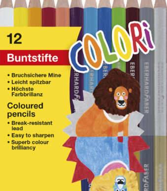 EBERHARD FABER Driekantige kleurpotloden COLORI DUO, etui met 12 stuks