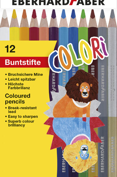 EBERHARD FABER Driekantige kleurpotloden COLORI DUO, etui met 12 stuks