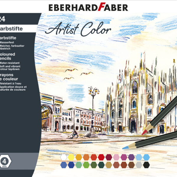 EBERHARD FABER Zeskantige kleurpotloden Artist Color, etui met 24 stuks