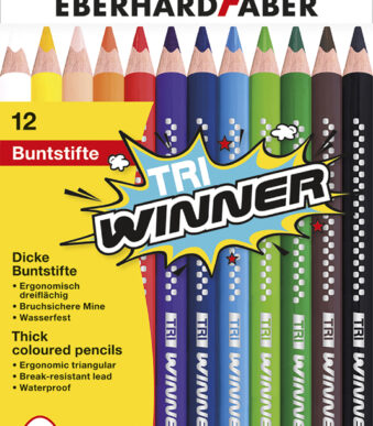 EBERHARD FABER driekantige kleurpotloden TRI WINNER, etui met 12 stuks
